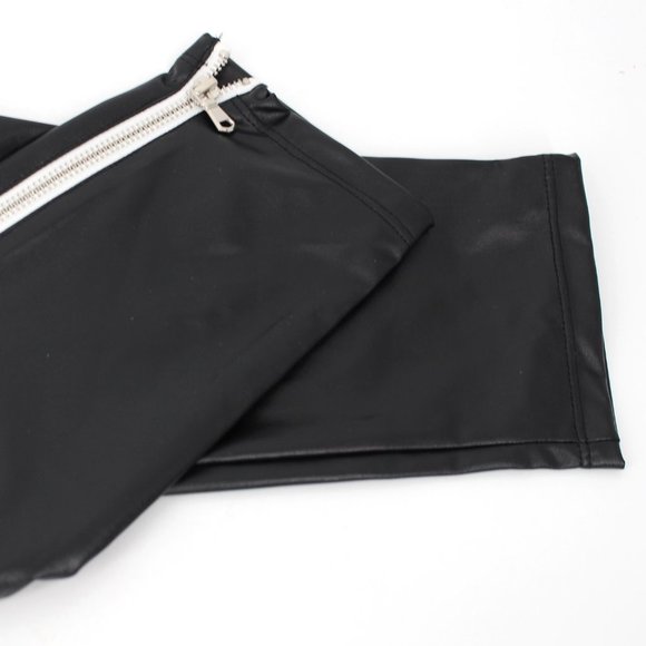 David Lerner Ankle Zip Faux Leather Leggings Large NEW Vegan - Picture 6 of 7
